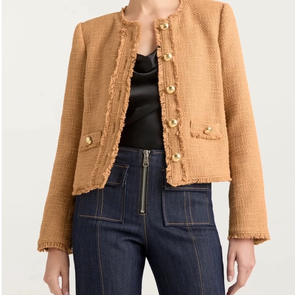 Cinq à Sept Tan Fringed Blazer - Picture 8 of 8